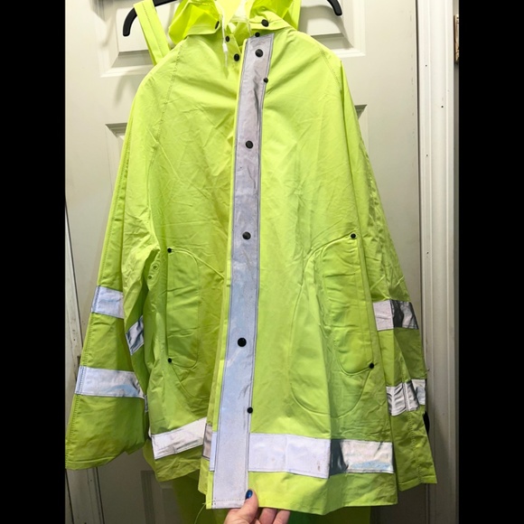 |•HIGH-VISIBILITY SAFETY RAIN SUIT• Fluorescent Fluorescent Size XXL (Ha… - Picture 7 of 16